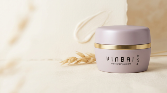 Kinbai Face Cream moisturizer styled in soft neutral light for an article about choosing a moisturizer for dry, sensitive skin.